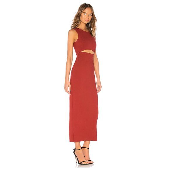 NBD Dresses & Skirts - NBD Jonna Dress Earthy Rust Long Bodycon Cut-out